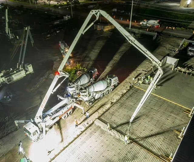 Zeiger Crane 3am concrete pour